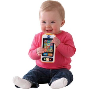 baby with VTech phone